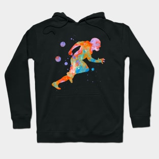 American Football Player Watercolor Painting Hoodie